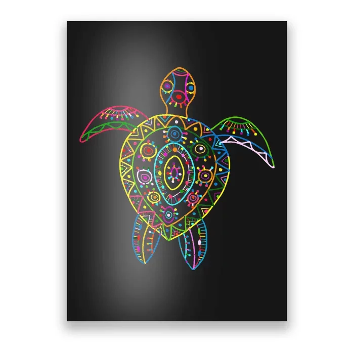 Turtle Graphic Sea Animal Vintage Hawaiian Turtle Summer Poster