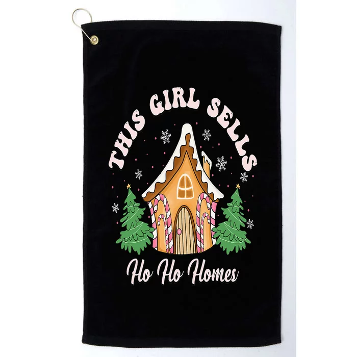 This Girl Sells Ho Ho Homes Funny Real Estate Christmas Platinum Collection Golf Towel