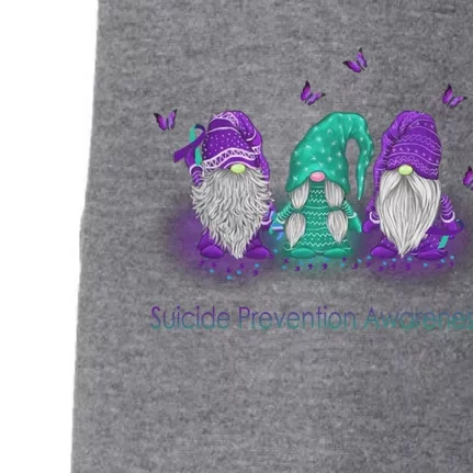 Three Gnome Suicide Prevention Awareness Ribbon Teal Purple Great Gift Doggie 3-End Fleece Hoodie