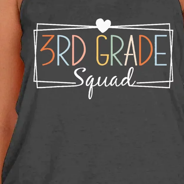 Third Grade Squad Teachers 3rd Grade Back to School Women's Knotted Racerback Tank