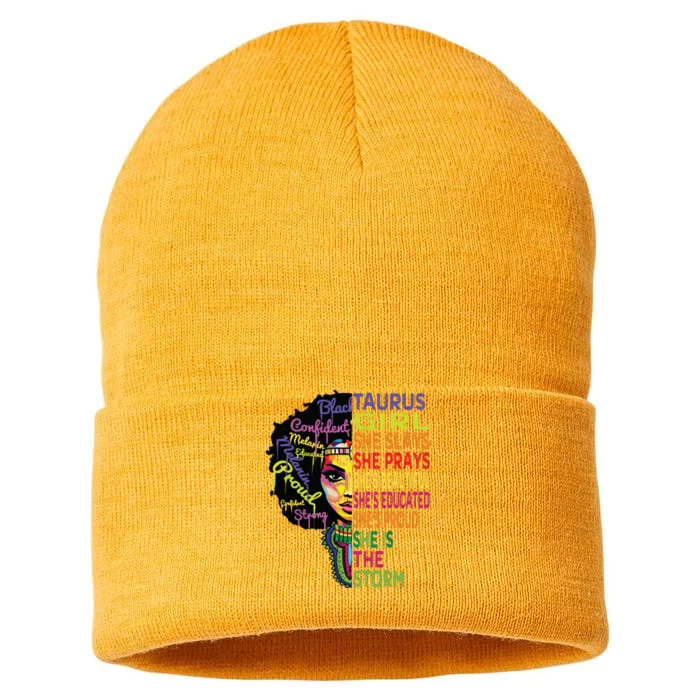 Taurus Girl She Slays Prays February May Birthday Gift Sustainable Knit Beanie