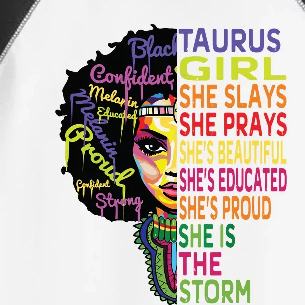 Taurus Girl She Slays Prays February May Birthday Gift Toddler Fine Jersey T-Shirt