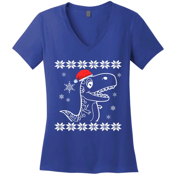 Tcool Giftrex Santa Rawr Ho Ho Cool Christmas Costume Tee Gift Women's V-Neck T-Shirt