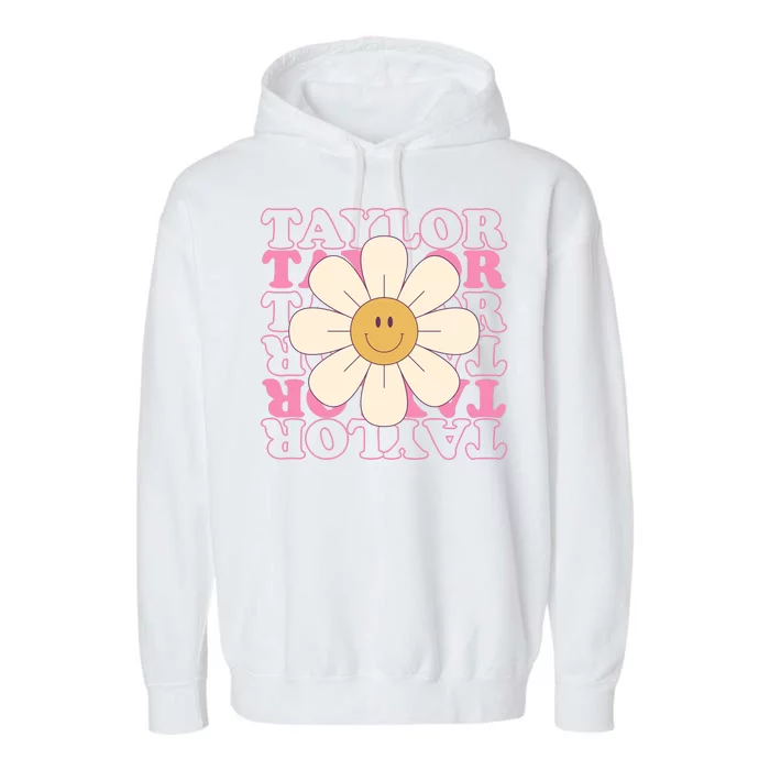 Taylor Groovy Sunflower Retro Garment-Dyed Fleece Hoodie