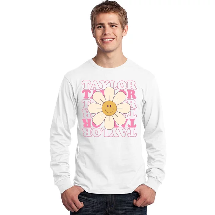 Taylor Groovy Sunflower Retro Tall Long Sleeve T-Shirt