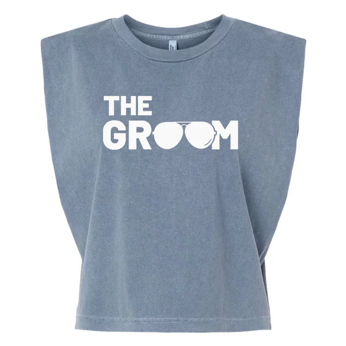 The Groom Squat Bachelor Supplies Party Wedding Garment-Dyed Women's Muscle Tee