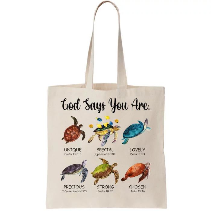 Turtle God Say You Are Religious Jesus Faith Christ Tote Bag