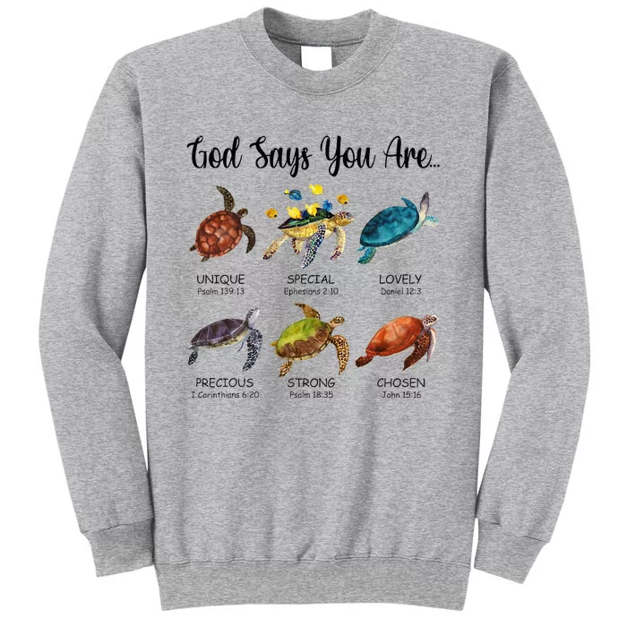 Turtle God Say You Are Religious Jesus Faith Christ Tall Sweatshirt