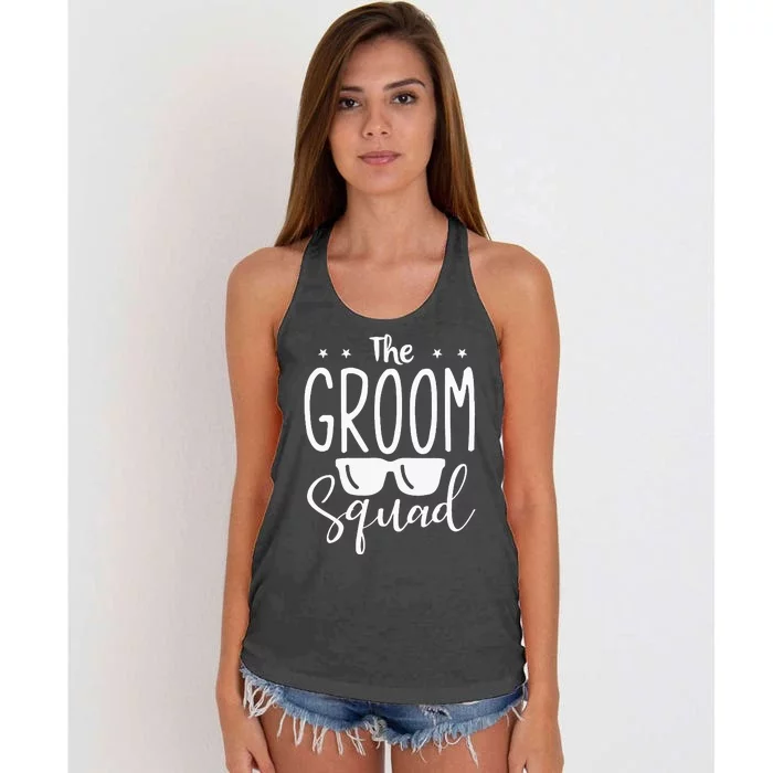 The Groom Squad Wedding Grooms Women's Knotted Racerback Tank