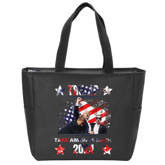 Trump Getting Shot 2024 Zip Tote Bag