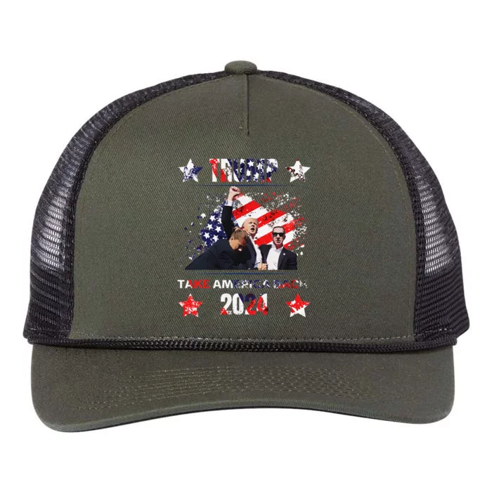 Trump Getting Shot 2024 Retro Rope Trucker Hat Cap