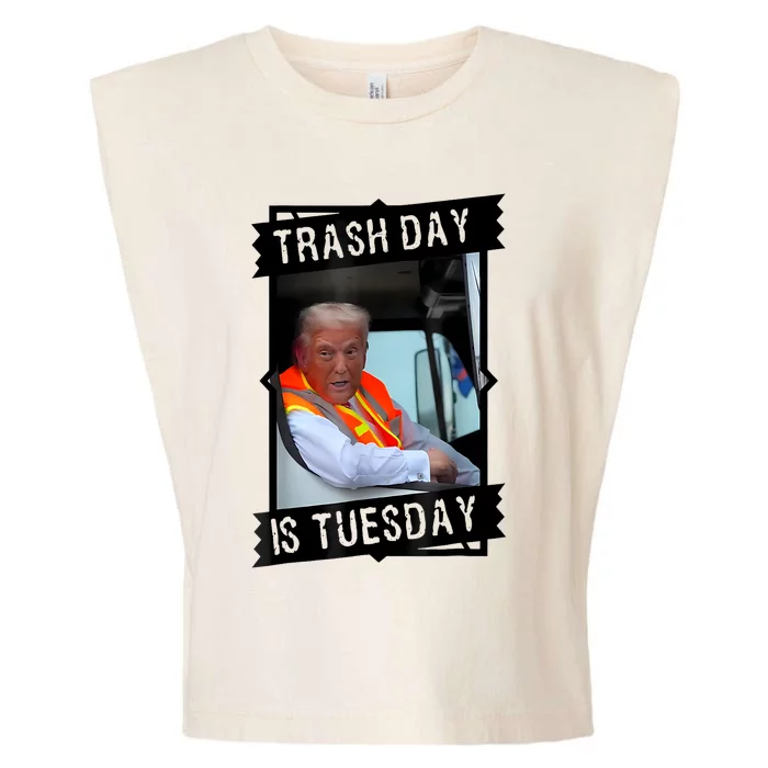 Trump Garbage Truck Trash Day Is Tuesday Garment-Dyed Women's Muscle Tee