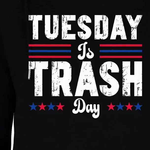 Trump Garbage Truck Trash Day Is Tuesday Garbage Man Womens Funnel Neck Pullover Hood