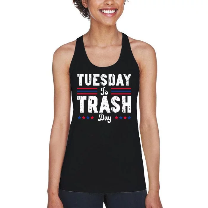 Trump Garbage Truck Trash Day Is Tuesday Garbage Man Women's Racerback Tank