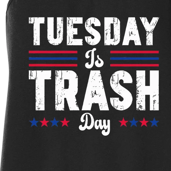 Trump Garbage Truck Trash Day Is Tuesday Garbage Man Women's Racerback Tank