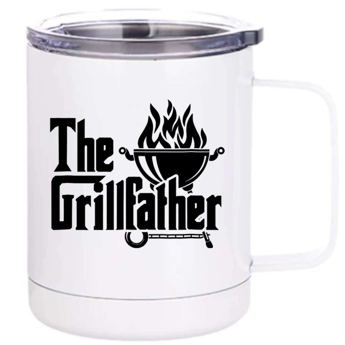 The Grillfather Tee Bbq Lover Summer Gift Front & Back 12oz Stainless Steel Tumbler Cup