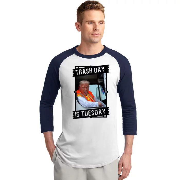 Trump Garbage Truck Trash Day Is Tuesday Baseball Sleeve Shirt