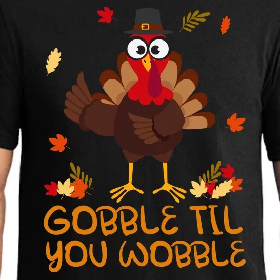 Thanksgiving Gobble Til You Wobble Turkey Pajama Set