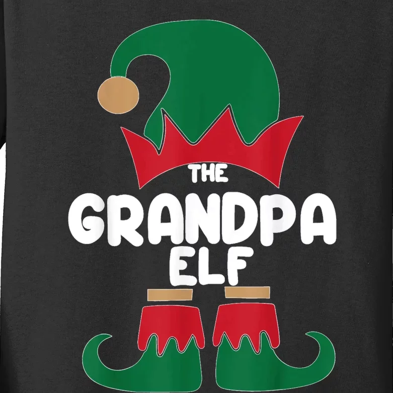 The Grandpa The Dog Dad Elf Christmas Shirts Matching Family Kids Long Sleeve Shirt