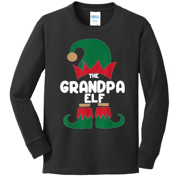 The Grandpa The Dog Dad Elf Christmas Shirts Matching Family Kids Long Sleeve Shirt