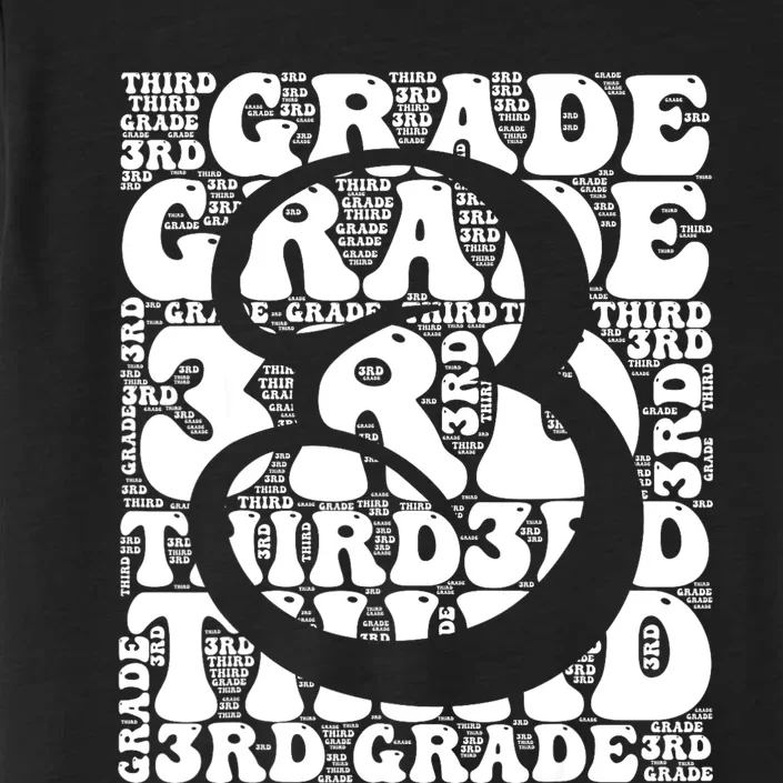 Typography Groovy Third Grade Teacher Back To School ChromaSoft Performance T-Shirt