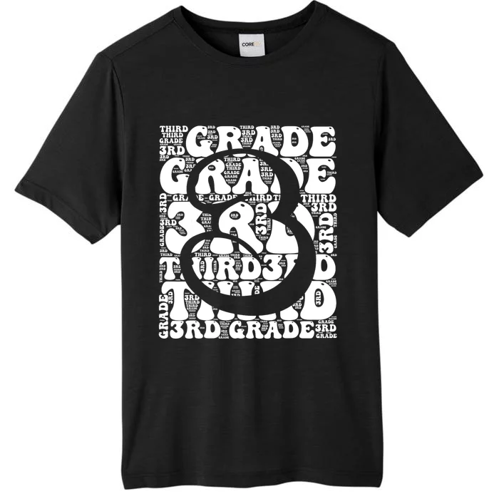 Typography Groovy Third Grade Teacher Back To School ChromaSoft Performance T-Shirt