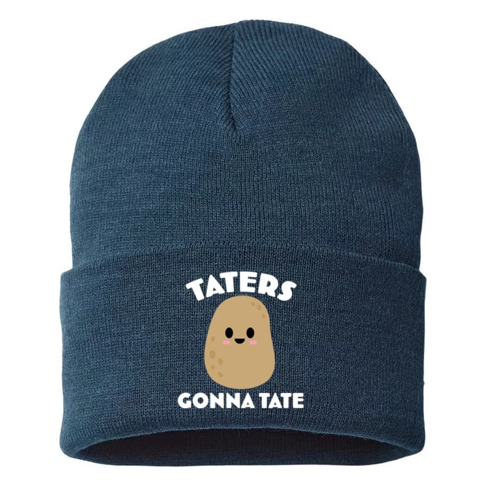 Taters Gonna Tate Funny Sustainable Knit Beanie