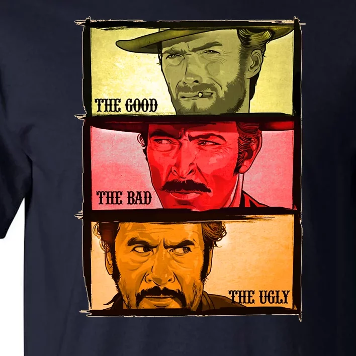 The Good, The Bad, & The Ugly Blondie, Tuco And Angle Eyes Tall T-Shirt