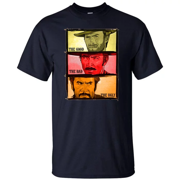 The Good, The Bad, & The Ugly Blondie, Tuco And Angle Eyes Tall T-Shirt