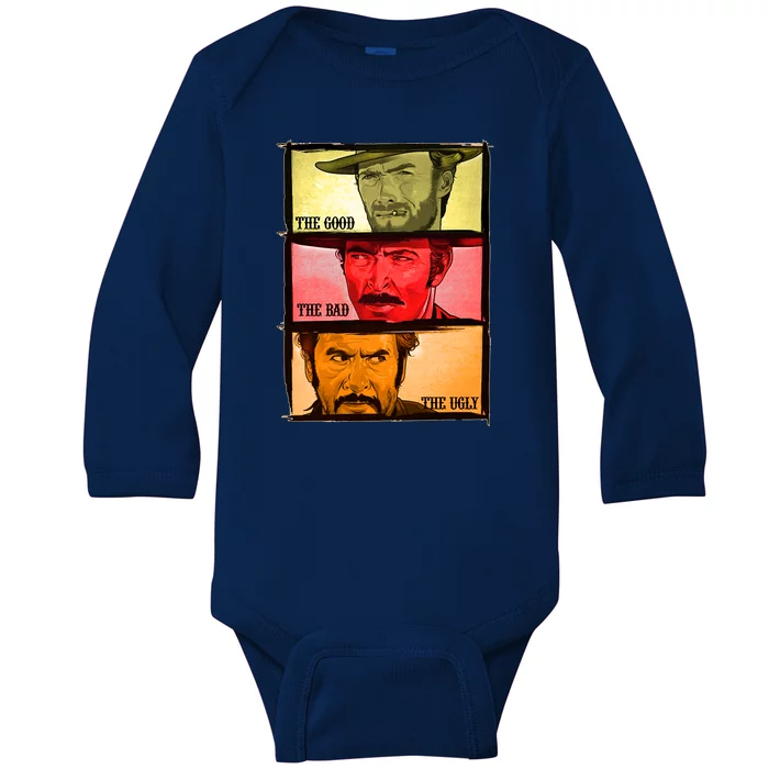 The Good, The Bad, & The Ugly Blondie, Tuco And Angle Eyes Baby Long Sleeve Bodysuit