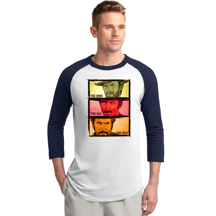 The Good, The Bad, & The Ugly Blondie, Tuco And Angle Eyes Baseball Sleeve Shirt