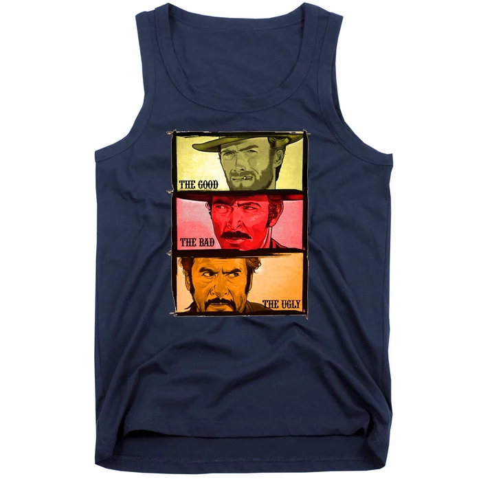 The Good, The Bad, & The Ugly Blondie, Tuco And Angle Eyes Tank Top