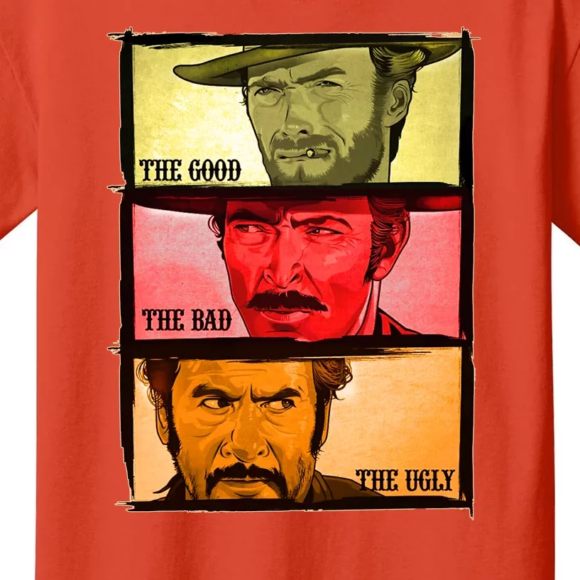 The Good, The Bad, & The Ugly Blondie, Tuco And Angle Eyes Kids T-Shirt