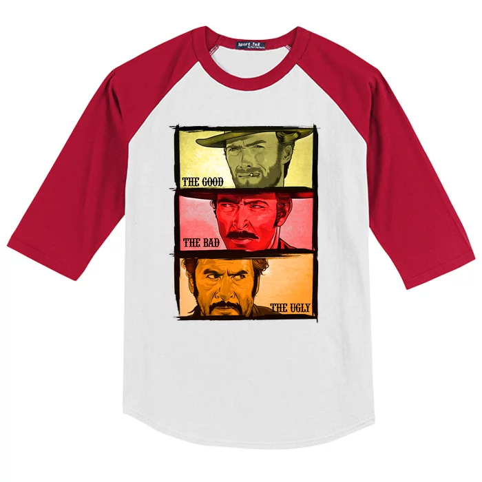 The Good, The Bad, & The Ugly Blondie, Tuco And Angle Eyes Kids Colorblock Raglan Jersey