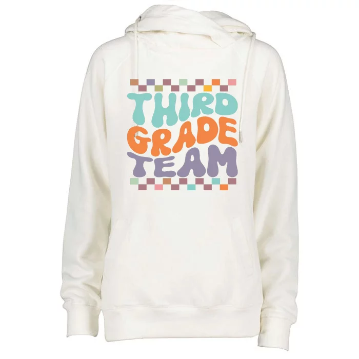 Third Grade Team Teacher Student Back To School 3rd Grade Gift Womens Funnel Neck Pullover Hood