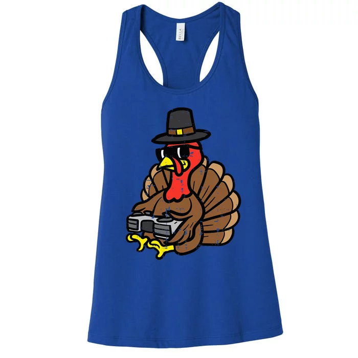 Thanksgiving Gamer Turkey Day Fall Gaming Women's Racerback Tank