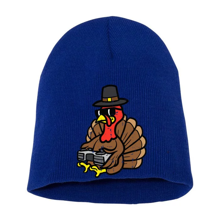 Thanksgiving Gamer Turkey Day Fall Gaming Short Acrylic Beanie