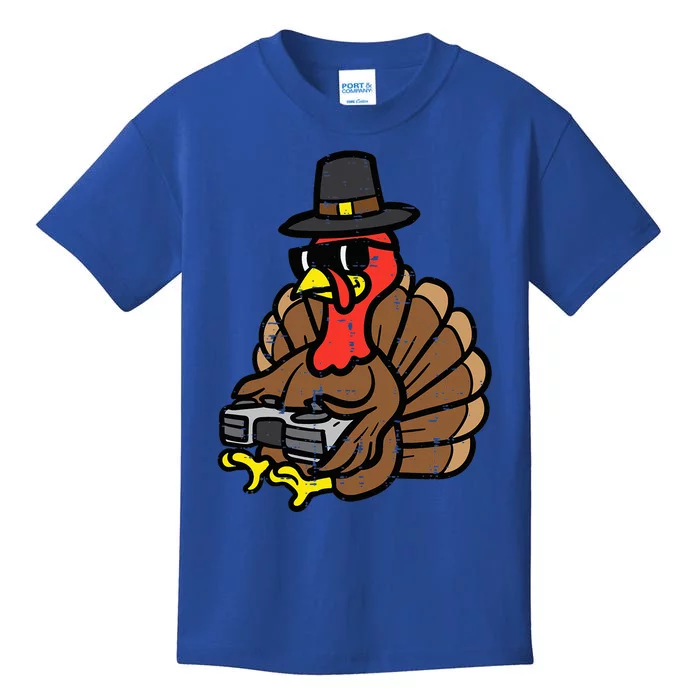 Thanksgiving Gamer Turkey Day Fall Gaming Kids T-Shirt