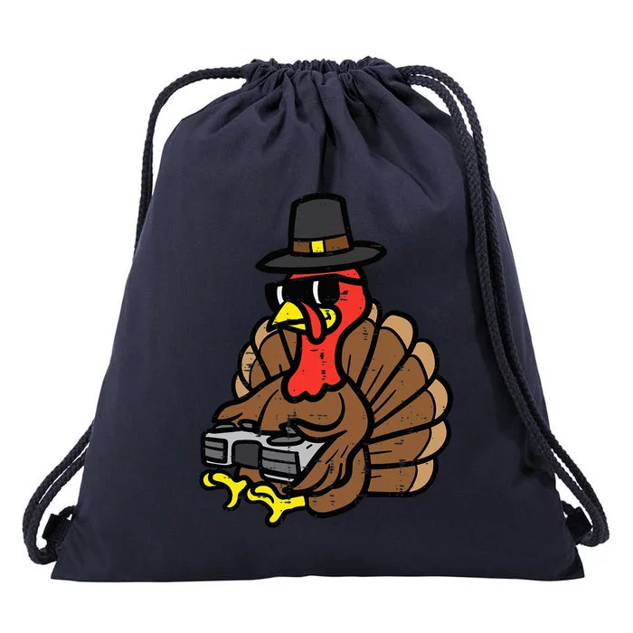 Thanksgiving Gamer Turkey Day Fall Gaming Drawstring Bag