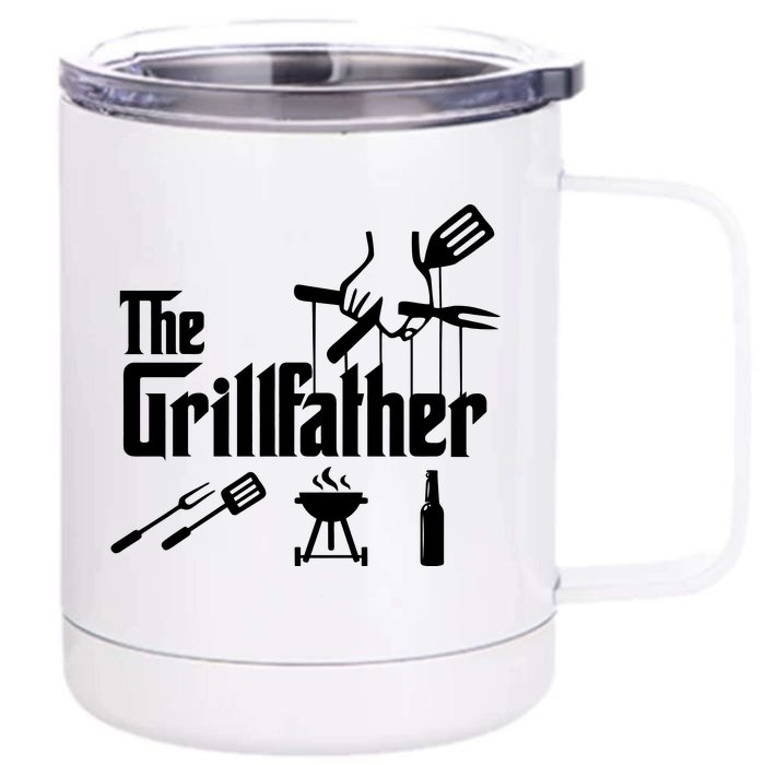 The Grillfather The Grilling Dad Front & Back 12oz Stainless Steel Tumbler Cup