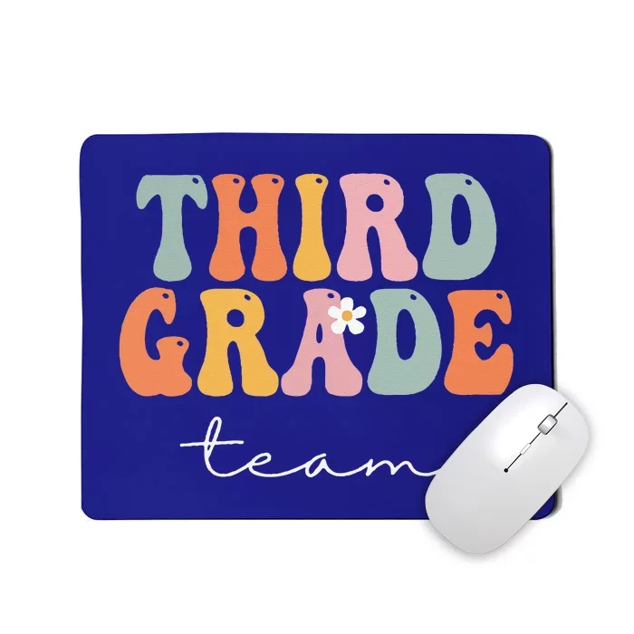 Third Grade Team Retro Groovy Vintage First Day Of School Mousepad