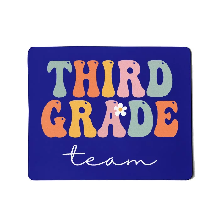 Third Grade Team Retro Groovy Vintage First Day Of School Mousepad