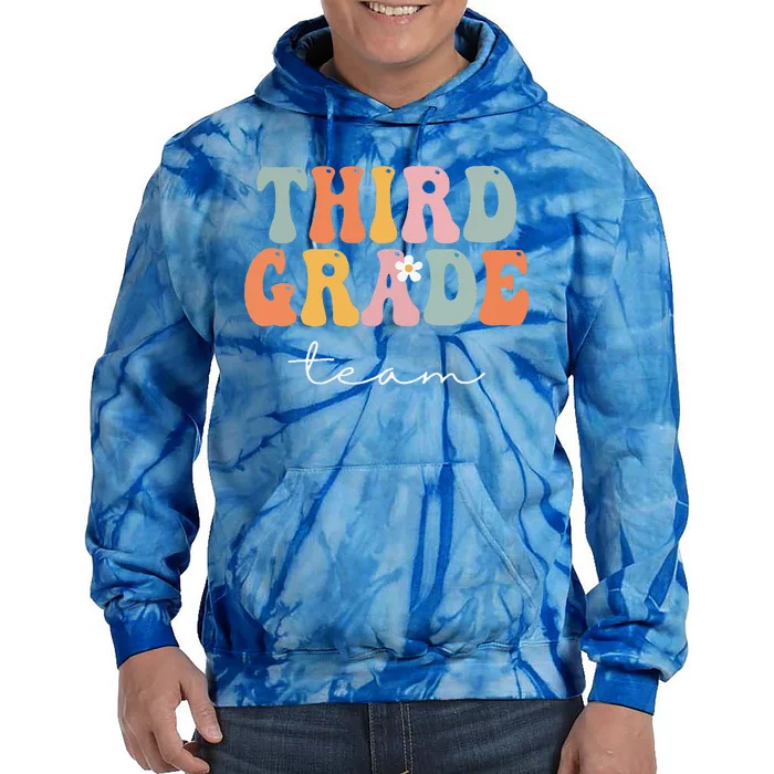 Third Grade Team Retro Groovy Vintage First Day Of School Tie Dye Hoodie