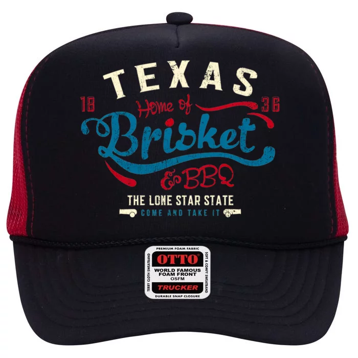 Texan Grillmaster: Texas Bbq Brisket Texas Independence Day Gift High Crown Mesh Trucker Hat