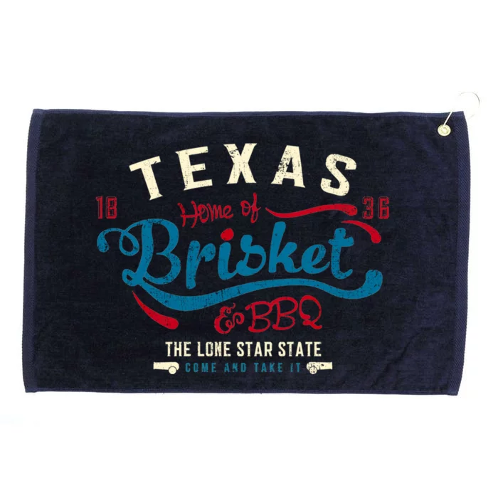 Texan Grillmaster: Texas Bbq Brisket Texas Independence Day Gift Grommeted Golf Towel