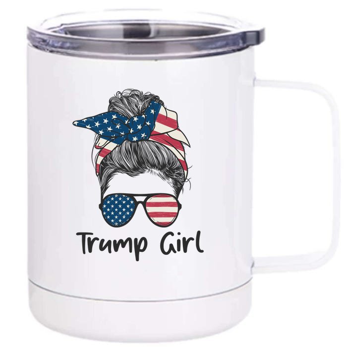 Trump Girl | Trump 2024 Election Gifts Front & Back 12oz Stainless Steel Tumbler Cup