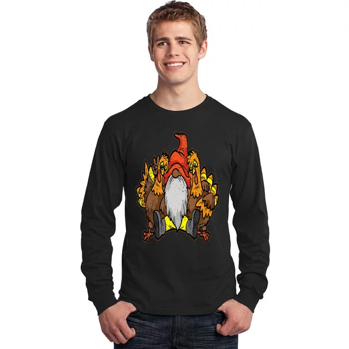 Turkey Gnome Thanksgiving Day Cool Fall Autumn Tall Long Sleeve T-Shirt