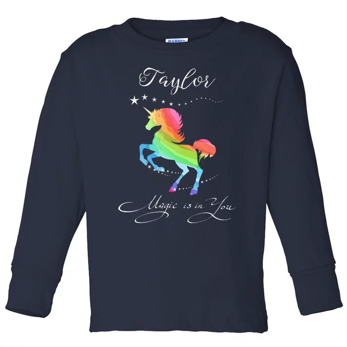 Taylor Gift Taylor Horse Rainbow Toddler Long Sleeve Shirt