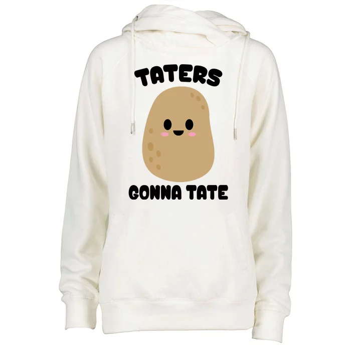 Taters Gonna Tate Funny Potato Womens Funnel Neck Pullover Hood