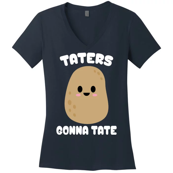 Taters Gonna Tate Funny Potato Women's V-Neck T-Shirt